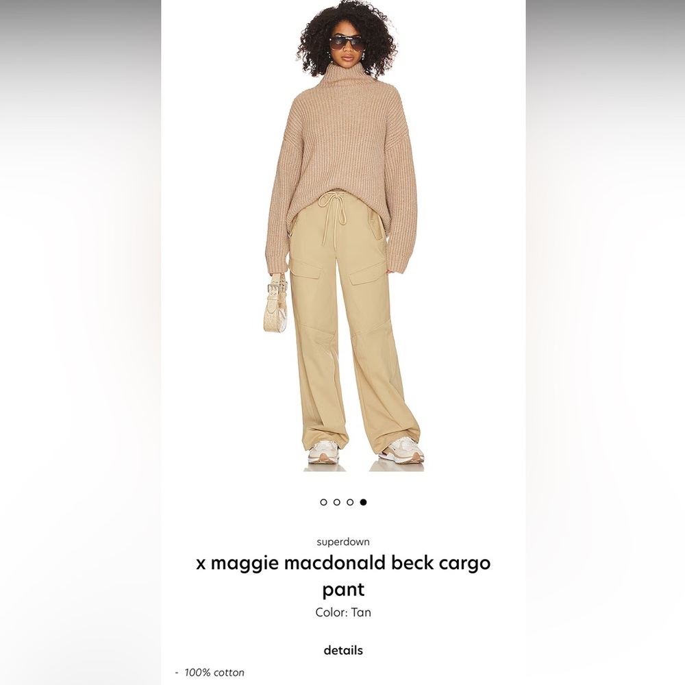 SuperdownX Maggie McDonald BECK CARGO PANTS IN TAN - Picture 1 of 13